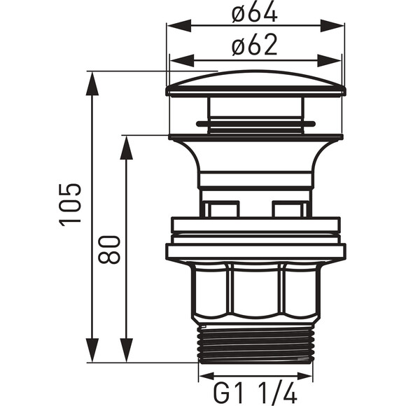 Донний клапан Ferro Chrome S287PP-B (з переливом), фото , изображение 4