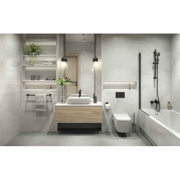 Смеситель для умывальника Ferro Vitto Verdeline Black Matt BVI2VLBL (черный матовый, с донным клапаном), Цвет производителя: черный матовый, фото 2