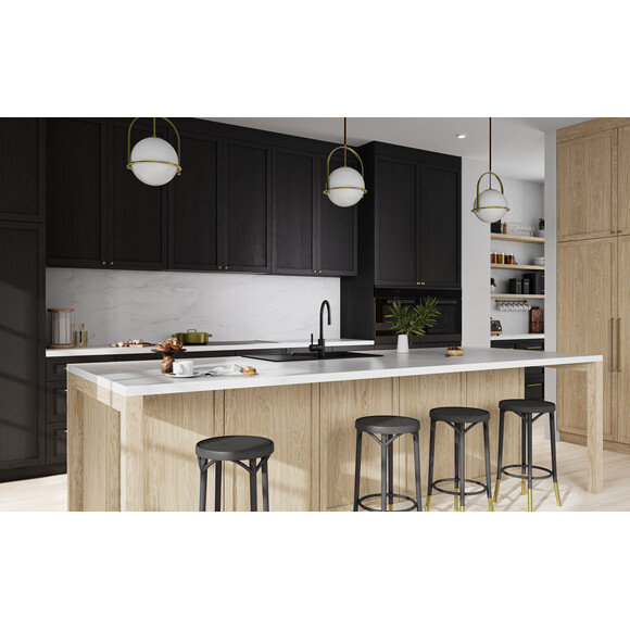 Мийка для кухні Ferro Mezzo II Graphite Shine DRGM48/78HA (78x48 см, графітова глянсова, з сифоном та клапаном-автоматом), Доступні розміри: 78 x 48, Колір виробника: графіт глянсовий, фото , изображение 3