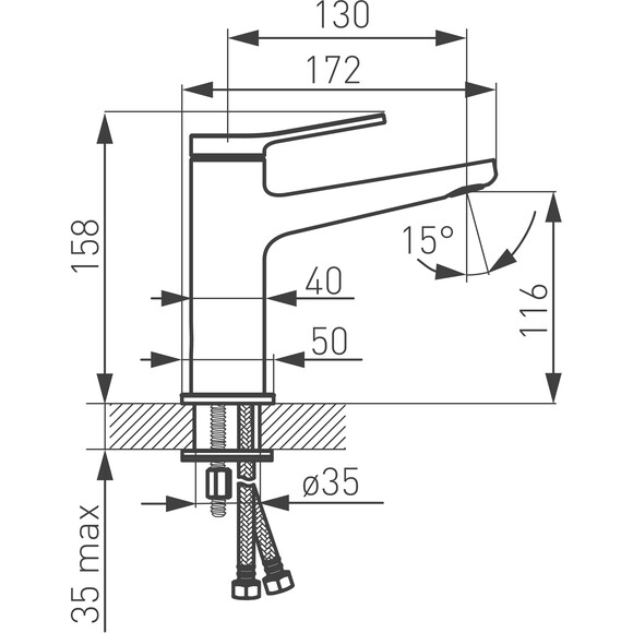Смеситель для умывальника Ferro Stratos Black Matt BSC2BL (черный матовый), фото 6