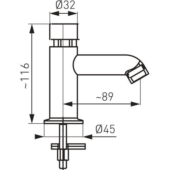 Смеситель для умывальника Ferro Press Chrome Z201R (нажимной), фото 5
