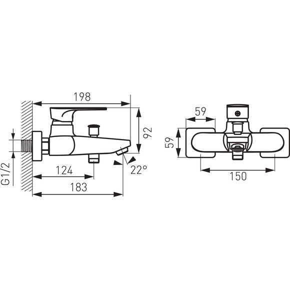 Змішувач для ванни Ferro Algeo Square Chrome BAQ1, фото , изображение 8
