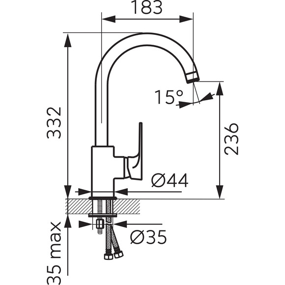 Смеситель для кухни Ferro Algeo Square Chrome BAQ4, фото 5