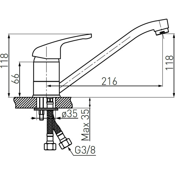 Смеситель для кухни Ferro Freya Sand BFR4S (песочный), Цвет производителя: песочный, фото 4