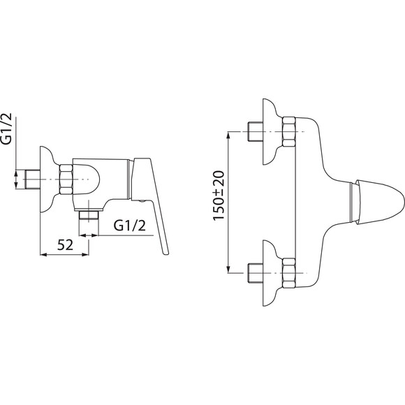 Смеситель для душа Ferro Smile Chrome BSM77 (с лейкой и шлангом), фото 3
