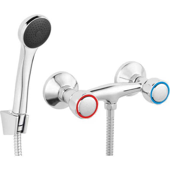 Змішувач для душу Ferro Standard Chrome BST77 (з лійкою та шлангом), фото 