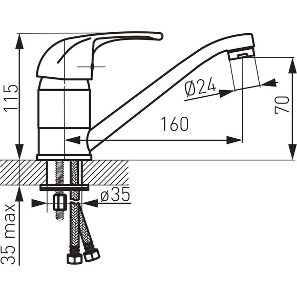 Смеситель для умывальника Ferro Vasto Chrome BVA2A, фото 4