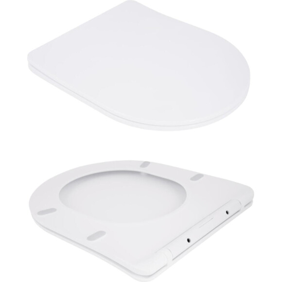 Безободковый подвесной унитаз Qtap Robin Ultra Quiet Rimless White Gloss QT13332381АSW (воронкообразный, с сиденьем), фото 5