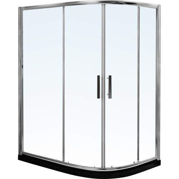 Душевая кабина RJ Chrome K9177-FBM-1008 left (110x90 см, стекло прозрачное, профиль хром), Доступные размеры: 110 x 90 L, Цвет производителя: хром, фото 