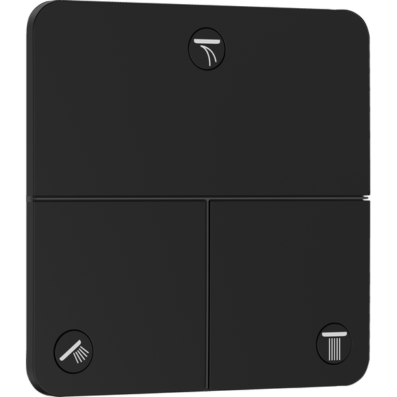 Перемикач на 3 споживачі Hansgrohe ShowerSelect Comfort Q Matt Black 15587670 (чорний матовий), Колір виробника: чорний матовий, фото 