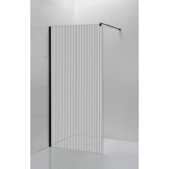 Душевая стенка Imprese Walk-IN s09110004MV (100 см, стекло с рисунком, профиль черный матовый), Доступные размеры: 100 x 200, Цвет производителя: черный матовый, фото 2