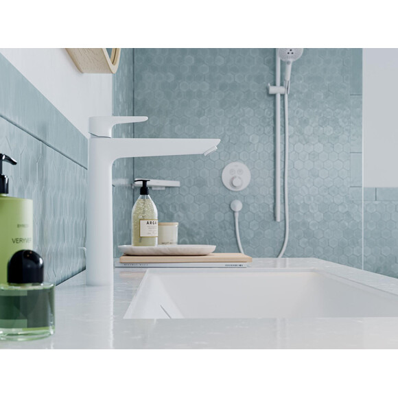 Смеситель для умывальника Hansgrohe Talis E White Matt 71716700 (белый матовый, высокий, с донным клапаном), Цвет производителя: белый матовый, фото 2