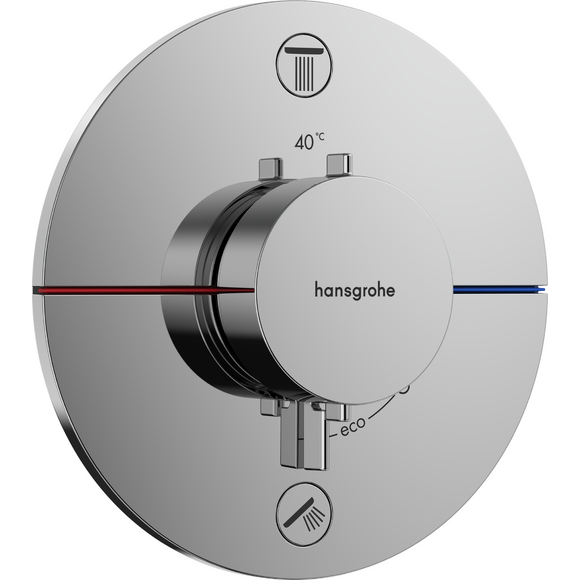 Змішувач прихованого монтажу для ванни з термостатом Hansgrohe ShowerSelect Comfort S Chrome 15554000+01500180 (хром, внутрішня частина в комплекті), Колір виробника: хром, фото , изображение 10