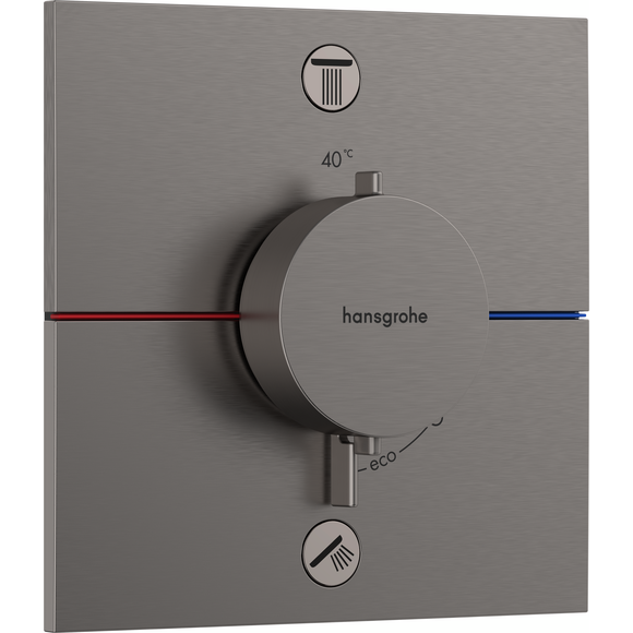 Змішувач прихованого монтажу із термостатом для ванни Hansgrohe ShowerSelect E Brushed Black Chrome 15578340+01500180 (брашований чорний хром, внутрішня частина в комплекті), Колір виробника: брашований чорний хром, фото , изображение 2