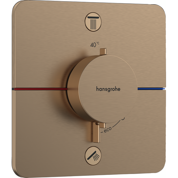 Змішувач прихованого монтажу з термостатом для ванни Hansgrohe ShowerSelect Comfort Q Brushed Bronze 15586140+01500180 (брашована бронза, внутрішня частина в комплекті), Колір виробника: брашована бронза, фото , изображение 2