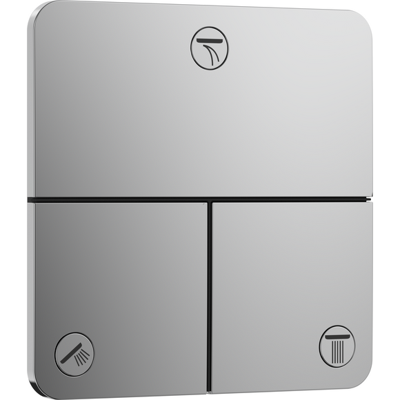 Переключатель на 3 потребителя Hansgrohe ShowerSelect Comfort Q Chrome 15587000+01500180 (хром, внутренняя часть в комплекте), Цвет производителя: хром, фото 2
