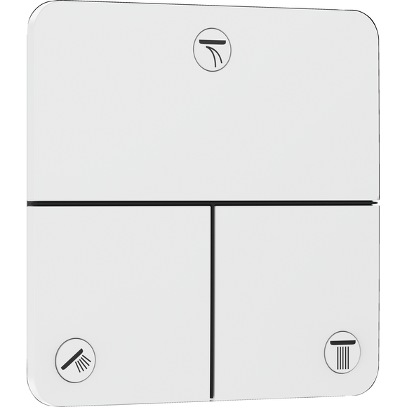 Перемикач на 3 споживачі Hansgrohe ShowerSelect Comfort Q Matt White 15587700+01500180 (білий матовий, внутрішня частина в комплекті), Колір виробника: білий матовий, фото , изображение 2