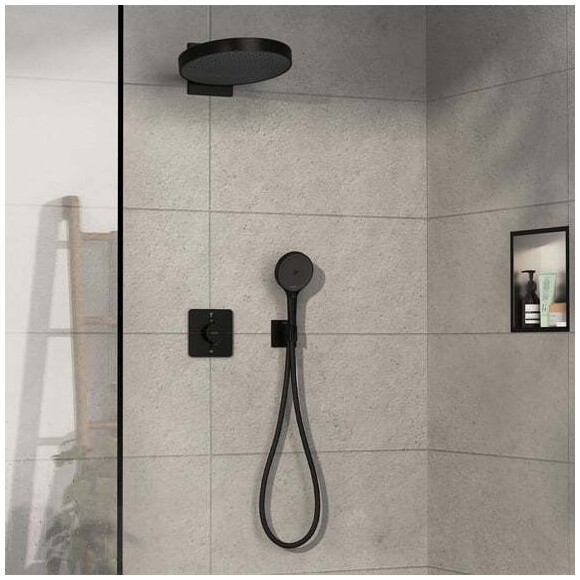 Змішувач прихованого монтажу з термостатом для ванни Hansgrohe ShowerSelect Comfort Q 15583670+01500180 (чорний матовий, внутрішня частина в комплекті), Колір виробника: чорний матовий, фото , изображение 2