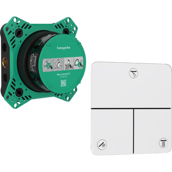 Перемикач на 3 споживачі Hansgrohe ShowerSelect Comfort Q Matt White 15587700+01500180 (білий матовий, внутрішня частина в комплекті), Колір виробника: білий матовий, фото 