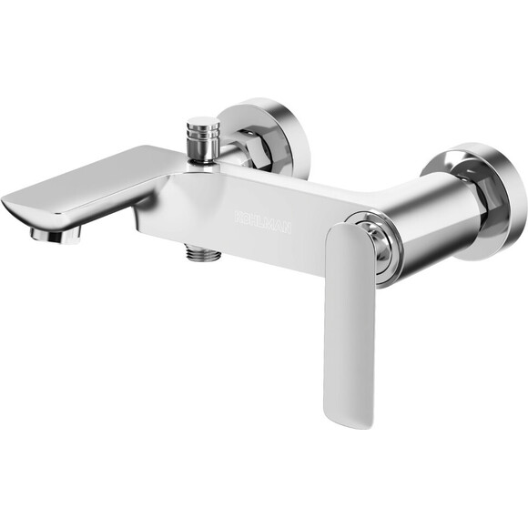 Змішувач для ванни Kohlman Experience Chrome KPL-QW110E (з лійкою та шлангом), фото , изображение 2