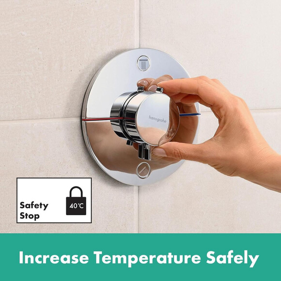 Змішувач прихованого монтажу для ванни з термостатом Hansgrohe ShowerSelect Comfort S Chrome 15554000+01500180 (хром, внутрішня частина в комплекті), Колір виробника: хром, фото , изображение 5