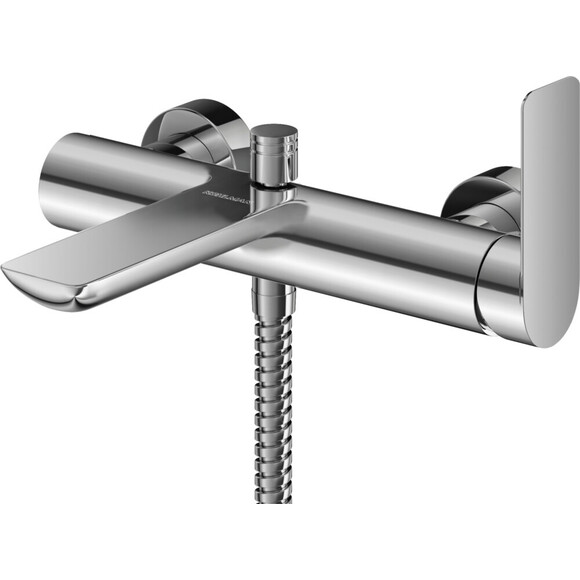 Змішувач для ванни Kohlman Proxima Chrome-KPL-QW110P (з лійкою та шлангом), фото , изображение 3