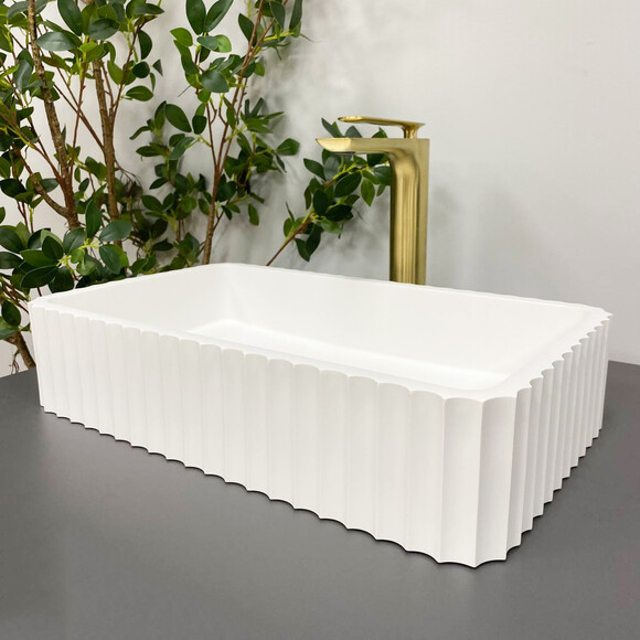 Умывальник VBI Florentia White Matt VBI-015000 (49x30 см, белый матовый), Цвет производителя: белый матовый, фото 2