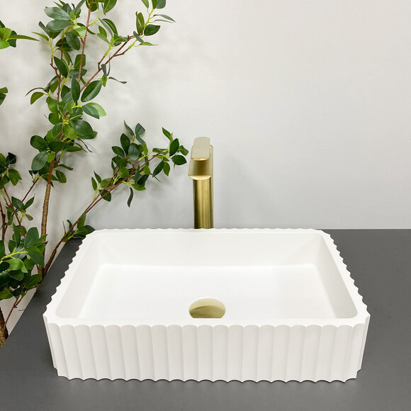 Умывальник VBI Florentia White Matt VBI-015000 (49x30 см, белый матовый), Цвет производителя: белый матовый, фото 4