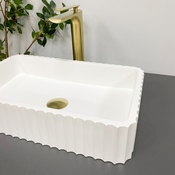 Умывальник VBI Florentia White Matt VBI-015000 (49x30 см, белый матовый), Цвет производителя: белый матовый, фото 5