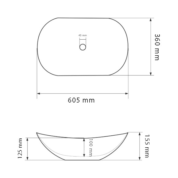 Умивальник VBI Turin Lava Matt VBI-011511 (60x36 см, лава матова, чаша), Доступні розміри: 60 x 36, Колір виробника: лава матова, фото , изображение 4