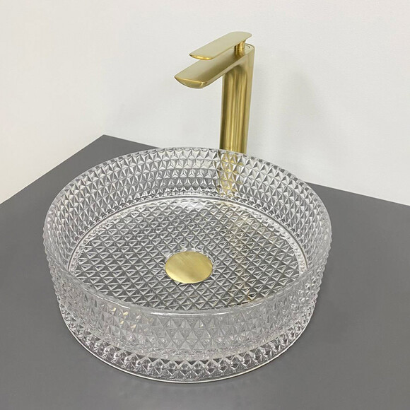 Умивальник VBI Sepino Transparent VBI-016300 (35 см, прозорий), Доступні розміри: 35 x 35, Колір виробника: прозорий, фото 