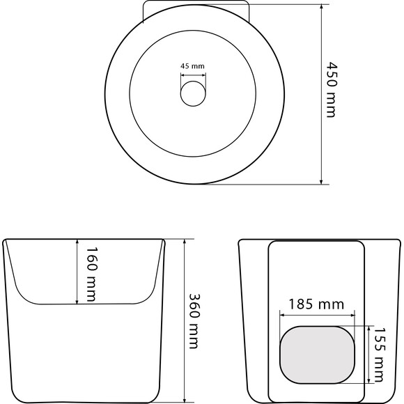 Умывальник VBI Levanto White Glossy VBI-016600 (45 см, белый глянцевый, чаша), фото 4