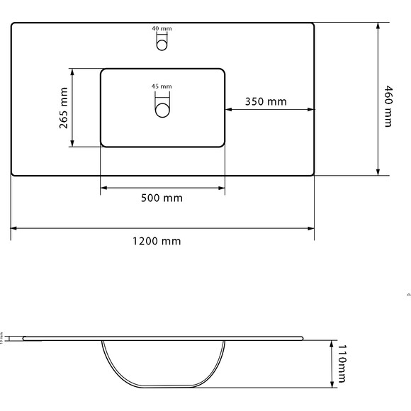 Умывальник VBI Ferrara 120 White Glossy VBI-018031 (120x46 см, белый глянцевый, с крылом), Доступные размеры: 120 x 46, Цвет производителя: белый глянец, фото 8