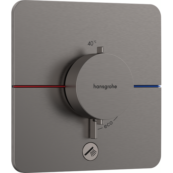 Змішувач прихованого монтажу із термостатом для душу Hansgrohe ShowerSelect Comfort Q Brushed Black Chrome 15589340+01500180 (брашований чорний хром, внутрішня частина в комплекті), Колір виробника: брашований чорний хром, фото , изображение 2
