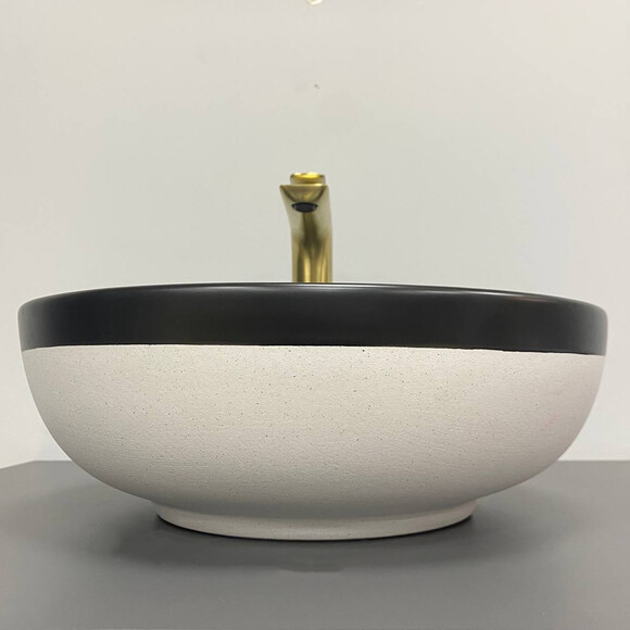 Умивальник VBI Ormela Black Matt/White Matt VBI-016900 (40 см, чорний матовий/білий матовий, чаша), фото , изображение 3