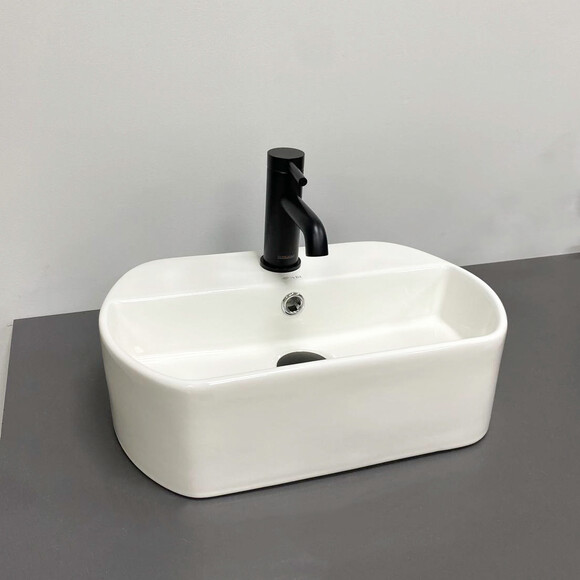 Умивальник VBI Severini White Glossy VBI-015508 (45x30 см, білий глянсовий), фото , изображение 3