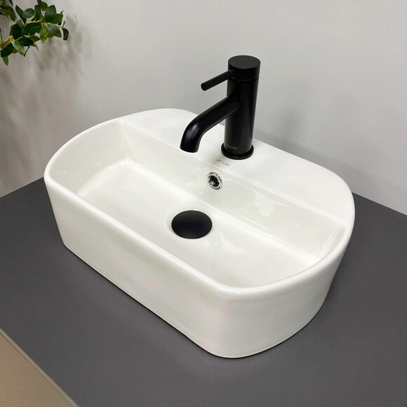 Умивальник VBI Severini White Glossy VBI-015508 (45x30 см, білий глянсовий), фото 