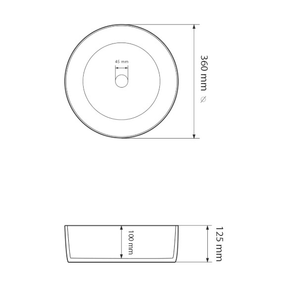 Умивальник VBI Prato Light Grey Matt VBI-011413 (36 см, світло-сірий матовий, чаша), Доступні розміри: 36 x 36, Колір виробника: світло-сірий матовий, фото , изображение 4