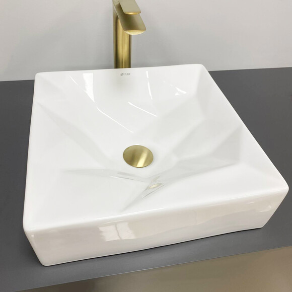 Умывальник VBI Troia White Glossy VBI-016400 (41x40 см, белый глянцевый), Доступные размеры: 41 x 40, Цвет производителя: белый глянец, фото 
