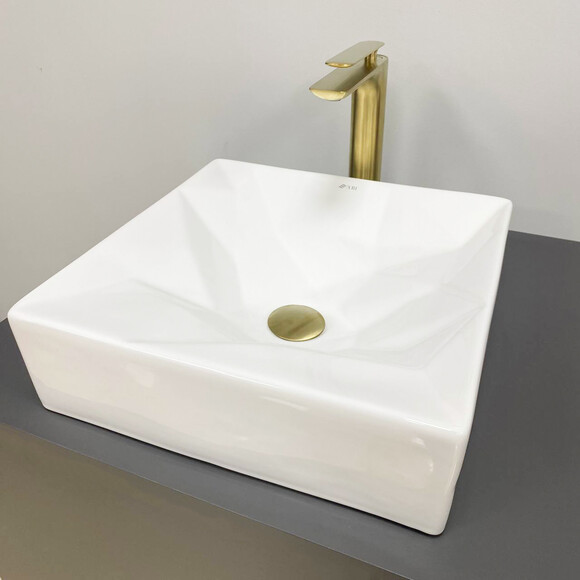 Умывальник VBI Troia White Glossy VBI-016400 (41x40 см, белый глянцевый), Доступные размеры: 41 x 40, Цвет производителя: белый глянец, фото 2