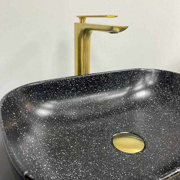 Умивальник VBI Ravenna Space Black Matt VBI-011221 (46x33 см, чорний космос матовий, чаша), Доступні розміри: 45 x 32, Колір виробника: космос чорний матовий, фото , изображение 3