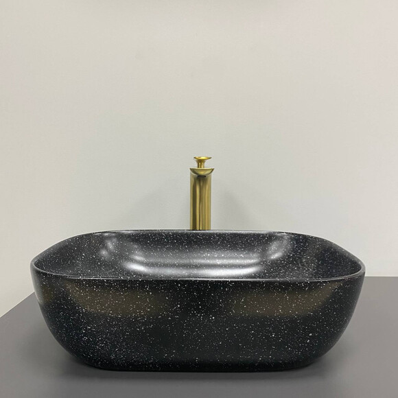 Умивальник VBI Ravenna Space Black Matt VBI-011221 (46x33 см, чорний космос матовий, чаша), Доступні розміри: 45 x 32, Колір виробника: космос чорний матовий, фото , изображение 4