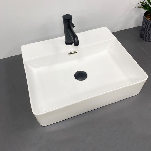 Умывальник VBI Bitonto White Glossy VBI-015700 (50x42 см, белый глянцевый), Доступные размеры: 50 x 42, фото 3