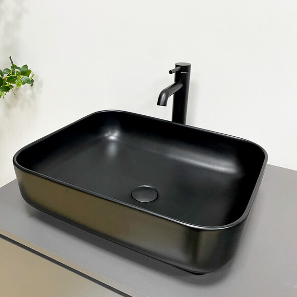 Умывальник VBI Palermo Black Matt VBI-012310 (50x39 см, черный матовый, чаша), Доступные размеры: 50 x 39, Цвет производителя: черный матовый, фото 