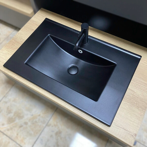Умывальник VBI Ferrara 70 Black Matt VBI-018043 (72x46 см, черный матовый), Доступные размеры: 72 x 46, Цвет производителя: черный матовый, фото 