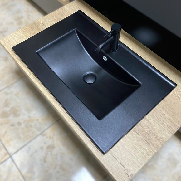 Умывальник VBI Ferrara 70 Black Matt VBI-018043 (72x46 см, черный матовый), Доступные размеры: 72 x 46, Цвет производителя: черный матовый, фото 2