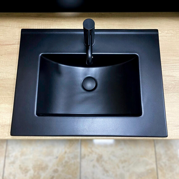 Умивальник VBI Ferrara 60 Black Matt VBI-018042 (62x46 см, чорний матовий), Доступні розміри: 61 x 46, Колір виробника: чорний матовий, фото , изображение 2