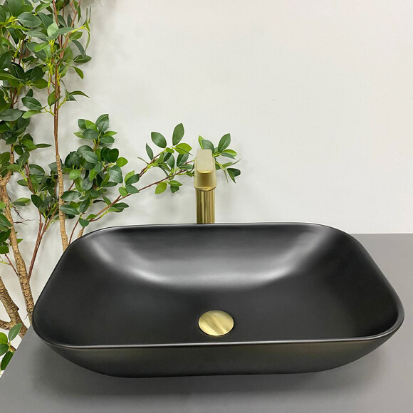 Умывальник VBI Avezzano Black Matt VBI-014401 (58x36 см, черный матовый, чаша), Цвет производителя: черный матовый, фото 4