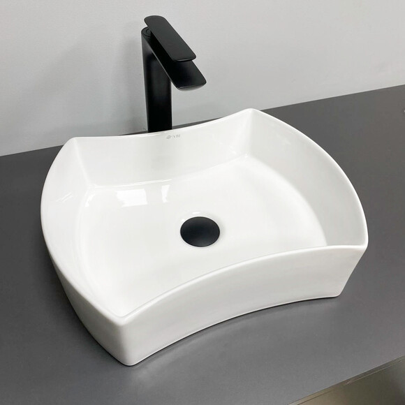 Умивальник VBI Talone White Glossy VBI-017400 (44x34 см, білий глянсовий, чаша), фото 