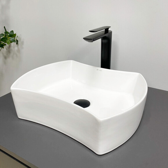 Умивальник VBI Talone White Glossy VBI-017400 (44x34 см, білий глянсовий, чаша), фото , изображение 2